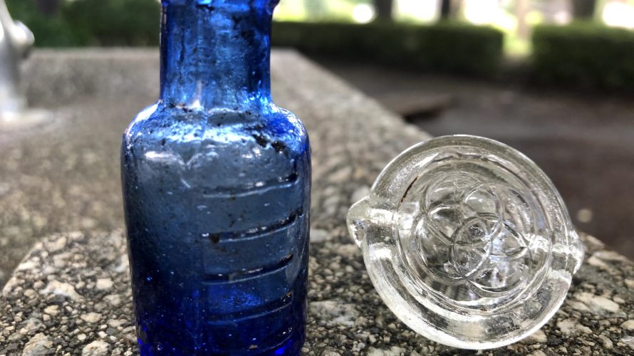 【ボトルディギング】青い瓶を発見！ビクター犬の置物も仲間入り
